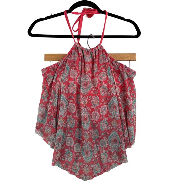 Coco Reef 2 Piece Tankini Top High Waist Bottom Padded 32DD/Small Pink Paisley - Picture 3 of 14